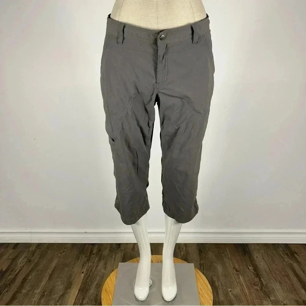 Eddie Bauer Grey Hiking Capri Pants Sz 4 | Gorpcore Outdoor Tech Cropped ❤️